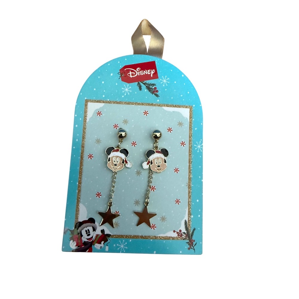 New Disney Mickey Mouse Christmas star dangle stud earrings‎